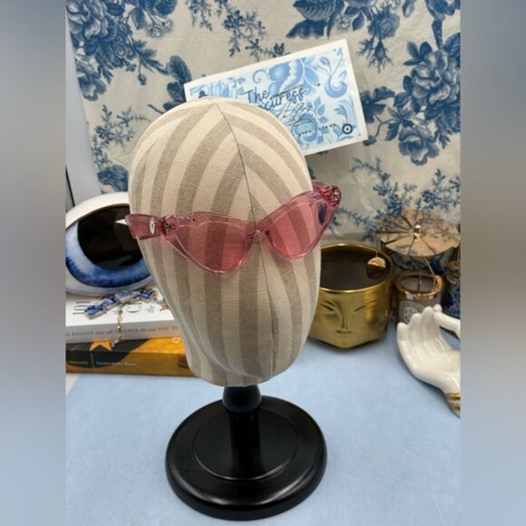 🆕 CAMILLA 🧿 NWOT Flutterby Sunglasses, Pink Transparent Acetate & Pink Lens - Picture 2 of 16